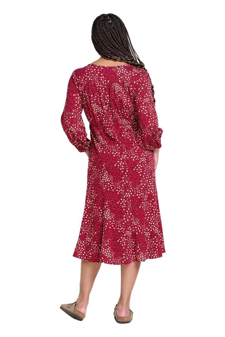 Manzana Paneled Midi Long Sleeve Dress, Alternate, color, Berry Floral Print