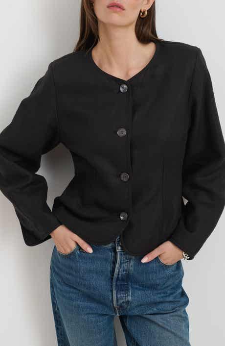 Alex Mill Luna Collarless Linen Jacket