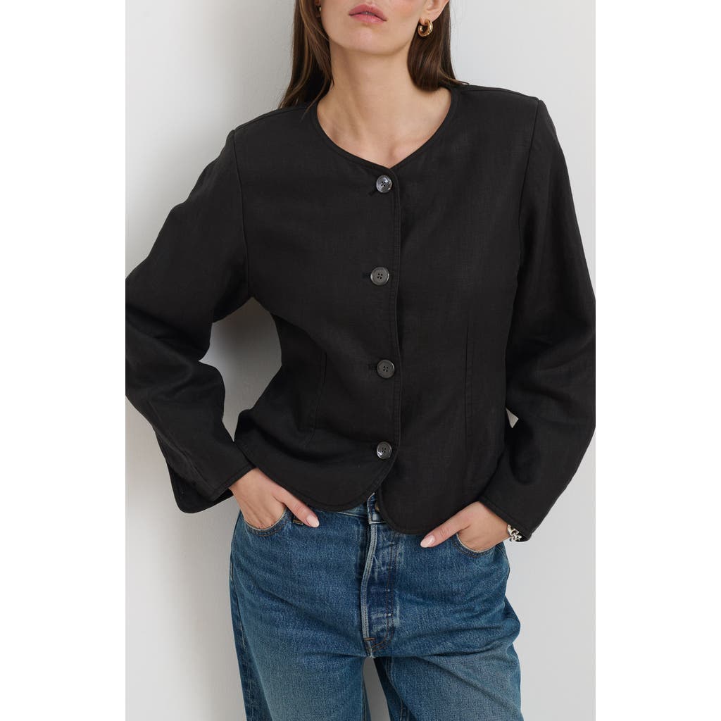 Alex Mill Luna Collarless Linen Jacket