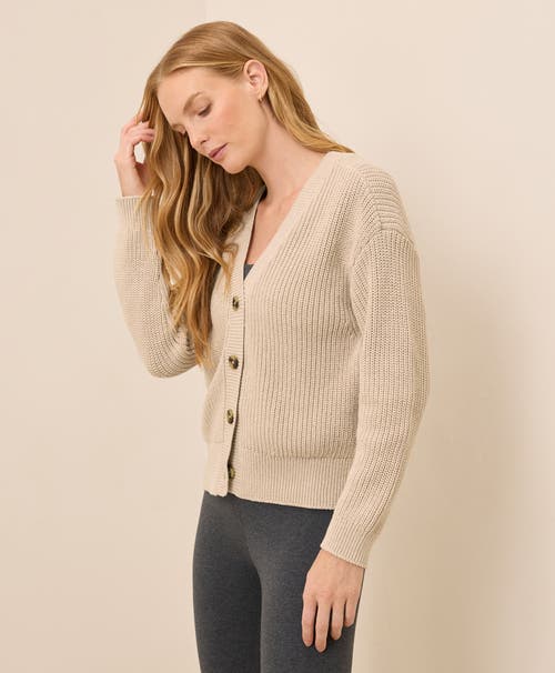 Pact Luxe Knit Cropped Cardigan In Neutral
