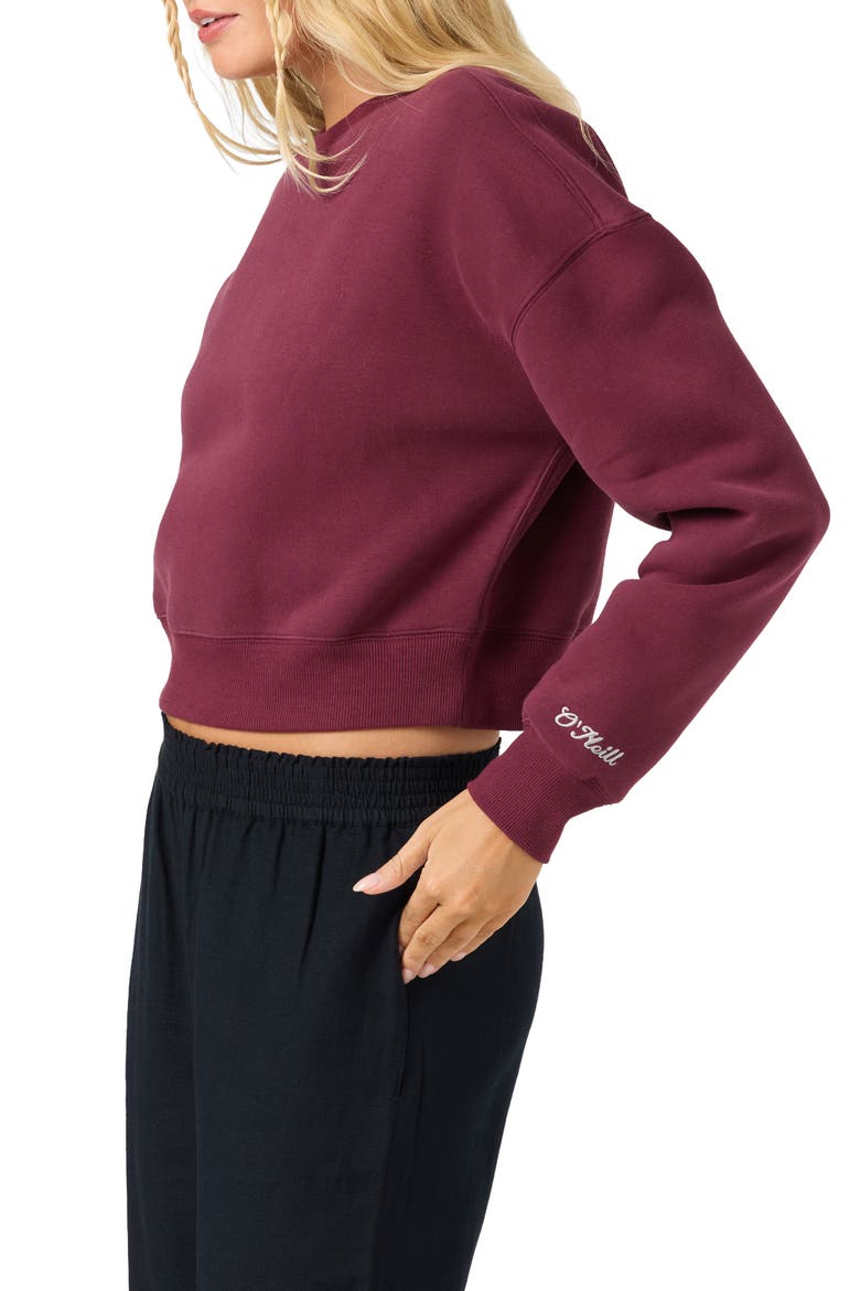 Evelyn Cropped Sweatshirt, Alternate, color, FIG