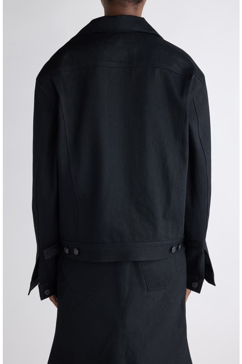 Standing Denim Jacket, Alternate, color, 1000 BLACK