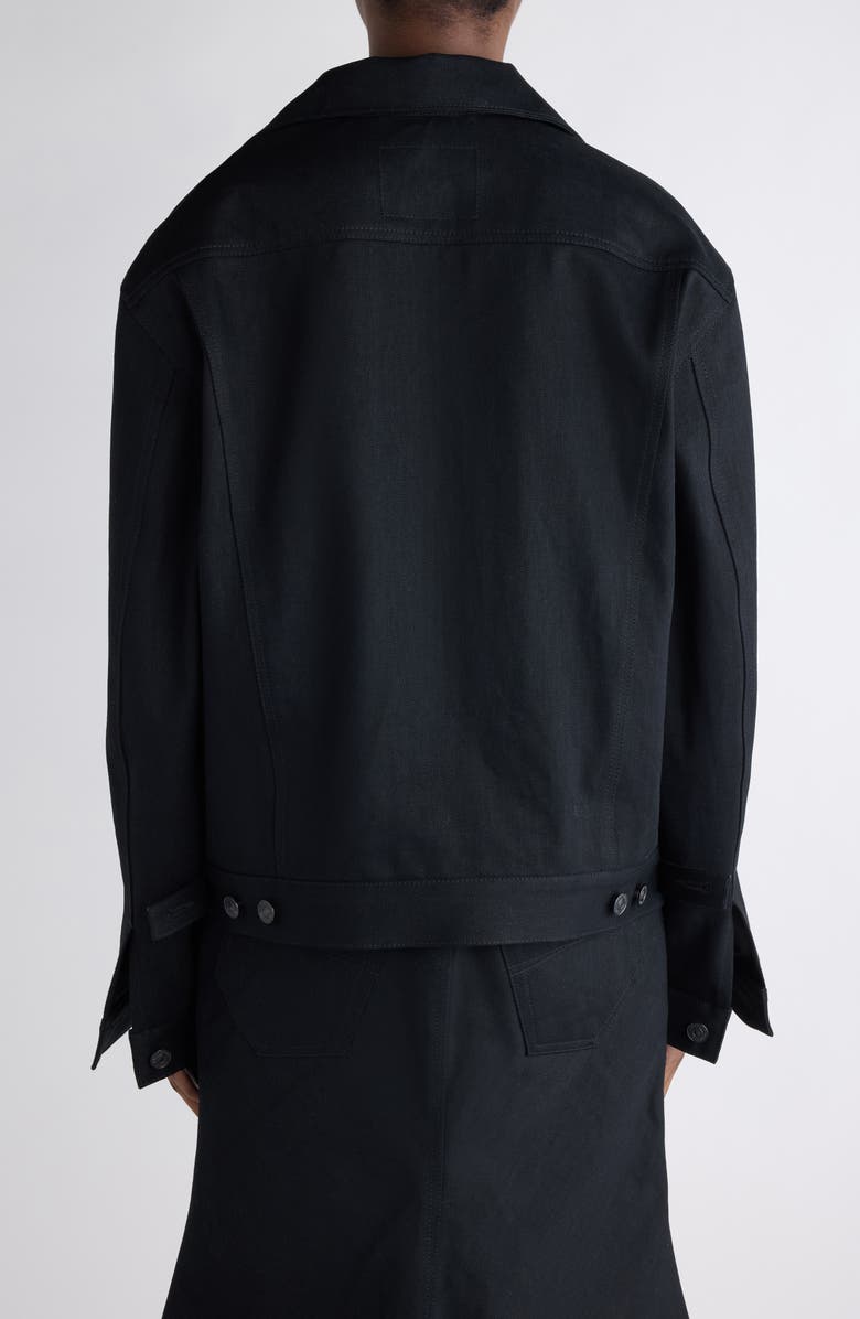 Balenciaga Standing Denim Jacket, Alternate, color, 1000 Black