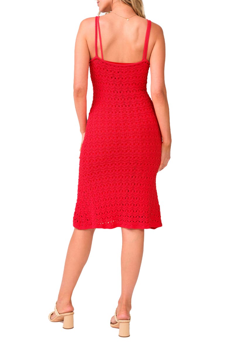 Peggy Sleeveless Crochet Cover-Up Dress, Alternate, color, CRANBERRY