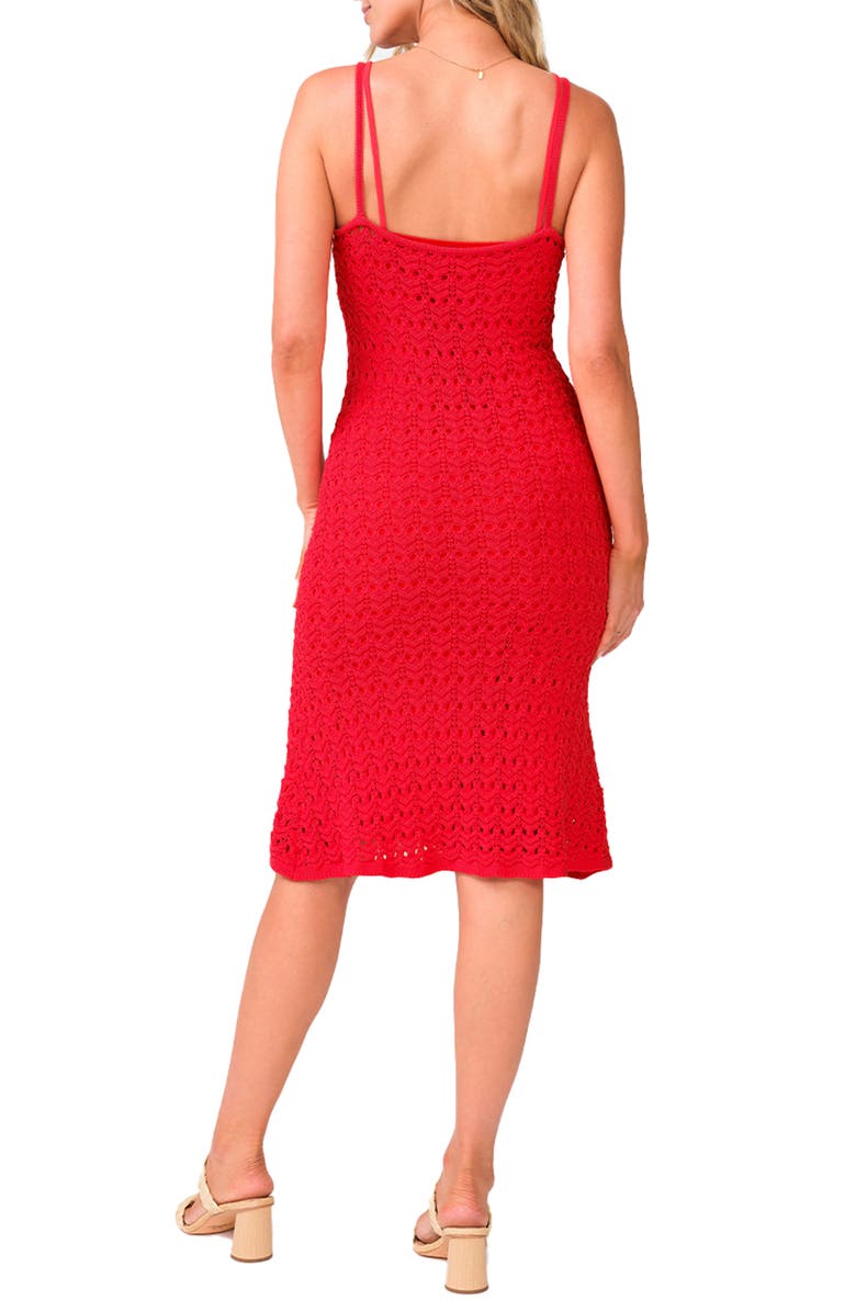 PQ SWIM Peggy Sleeveless Crochet Cover-Up Dress, Alternate, color, Cranberry