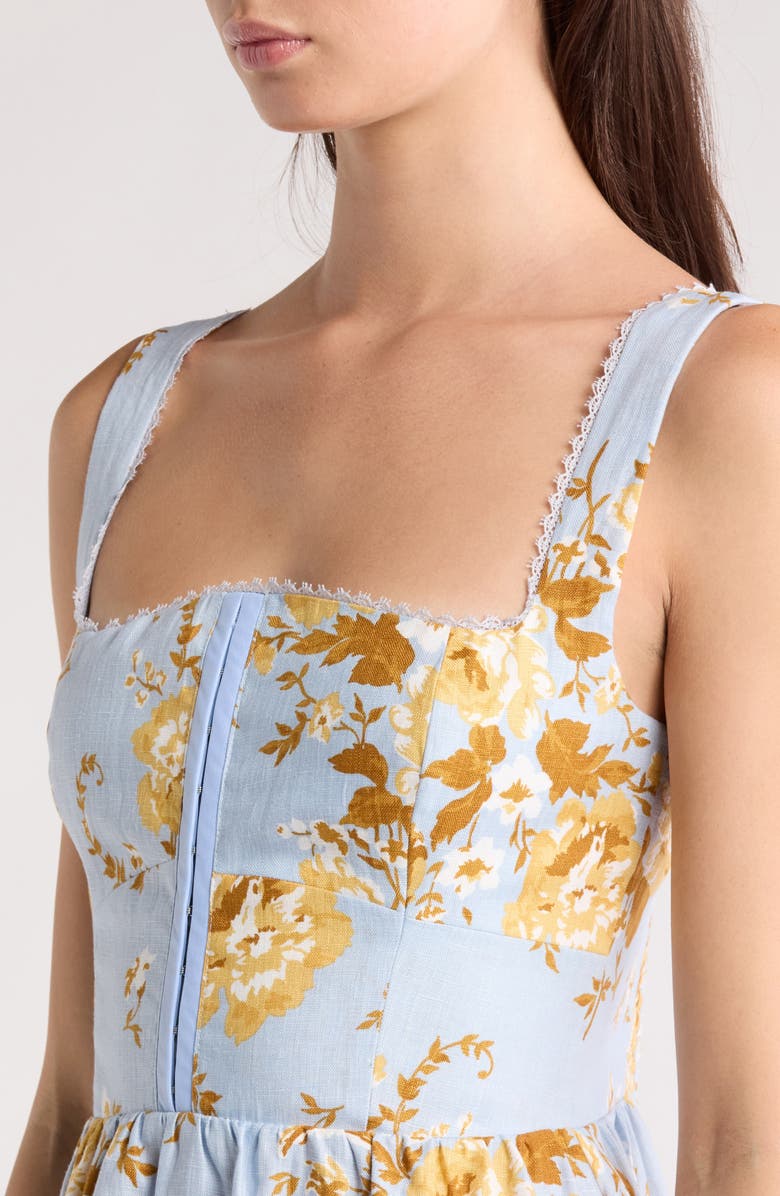 Tagliatelle Floral Linen Midi Sundress