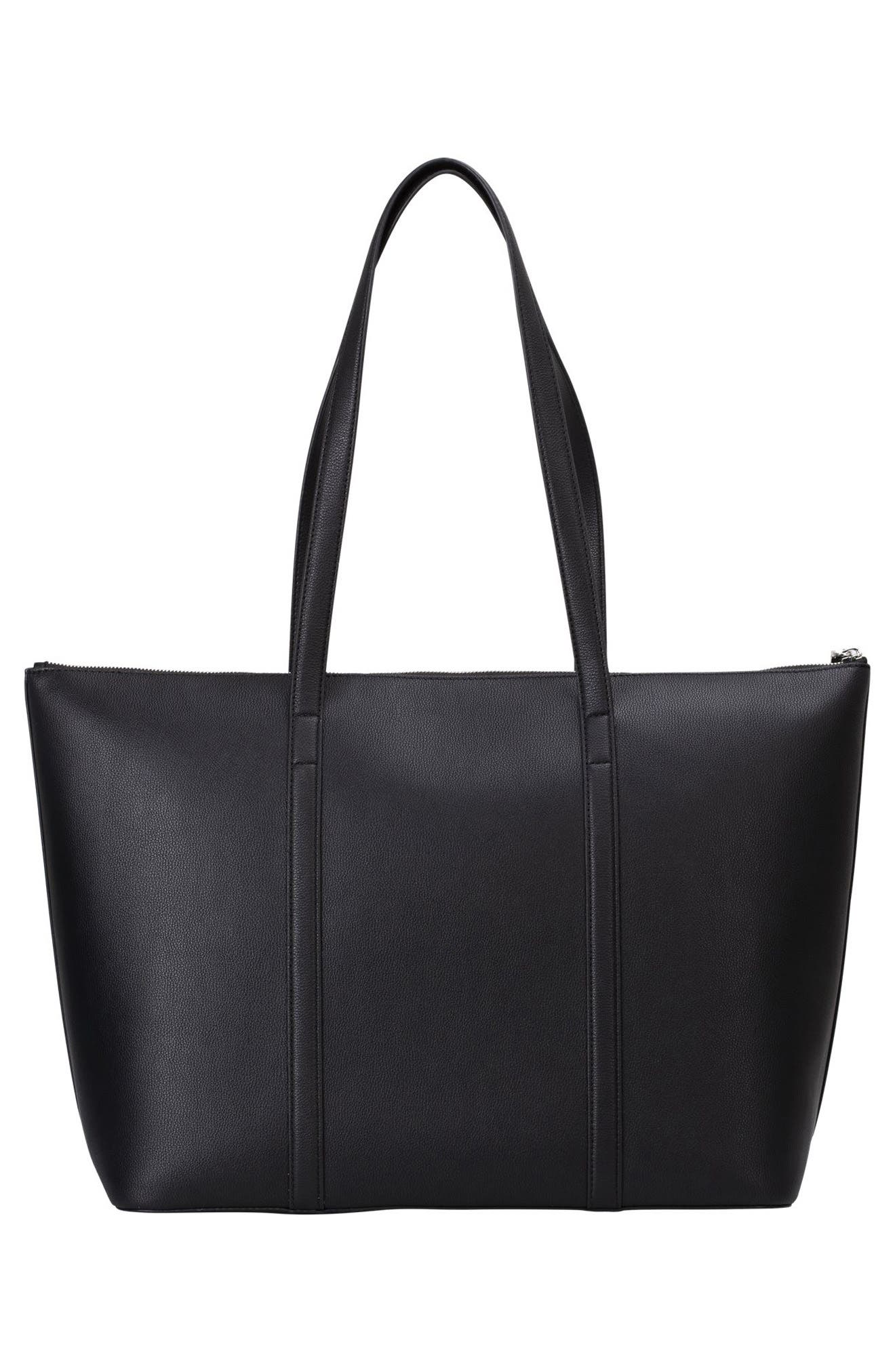 BOSS Addison Faux Leather Tote, Alternate, color, Black