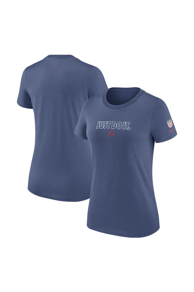 Women's Nike Blue USWNT Just Do It T-Shirt, Main, color, Blue