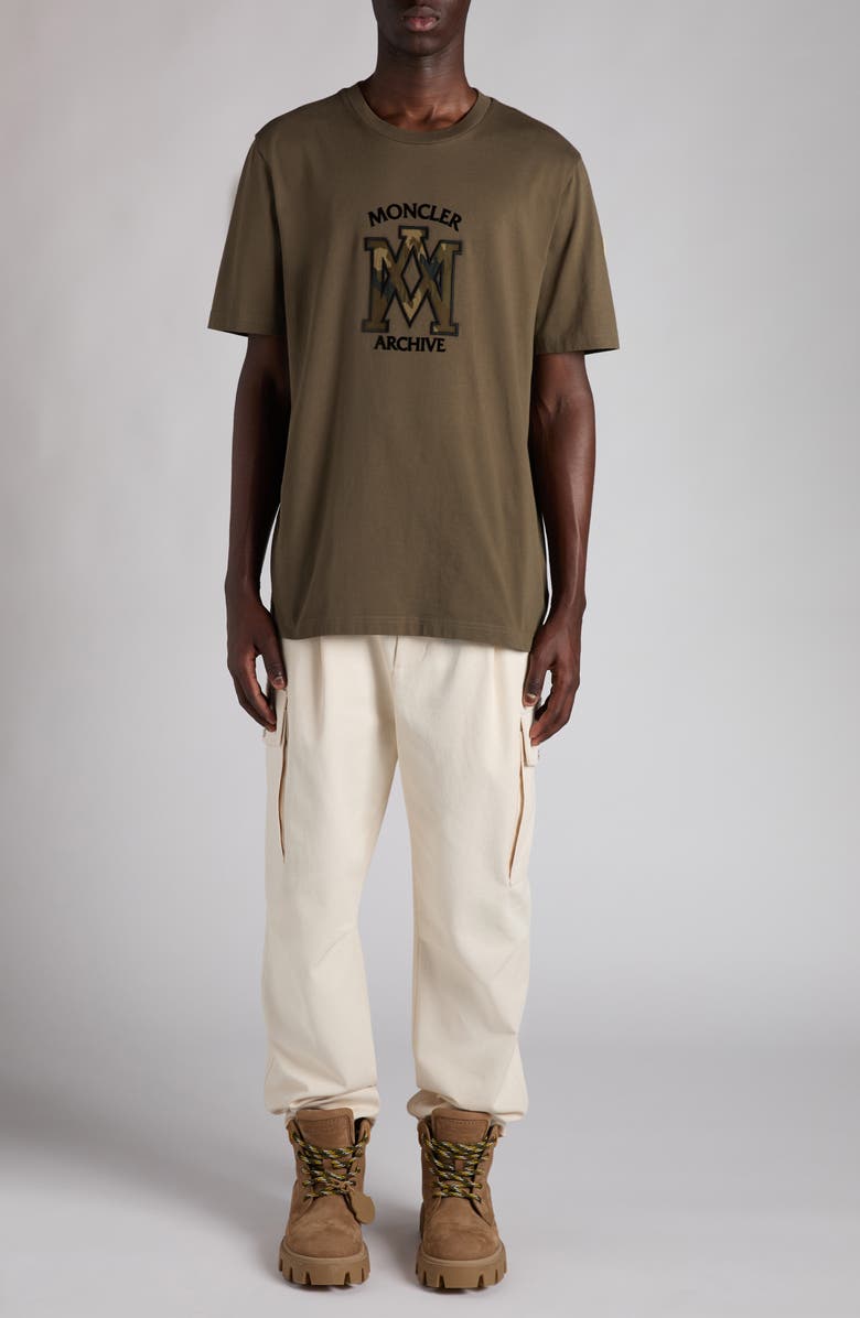 Moncler Logo Patch Cotton T-Shirt, Alternate, color, Kalamata