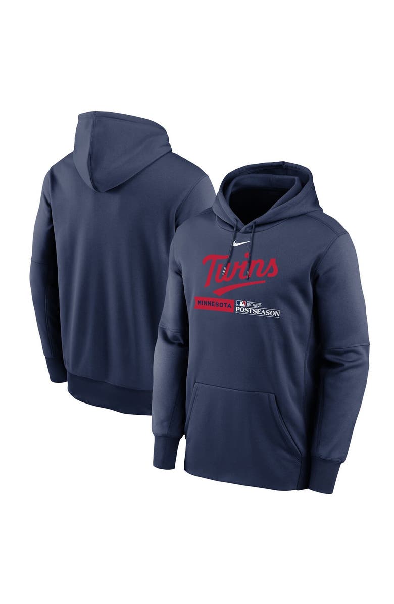 Nike Men's Nike  Navy Minnesota Twins 2023 Postseason Authentic Collection Dugout Performance Pullover Hoodie, Main, color, 