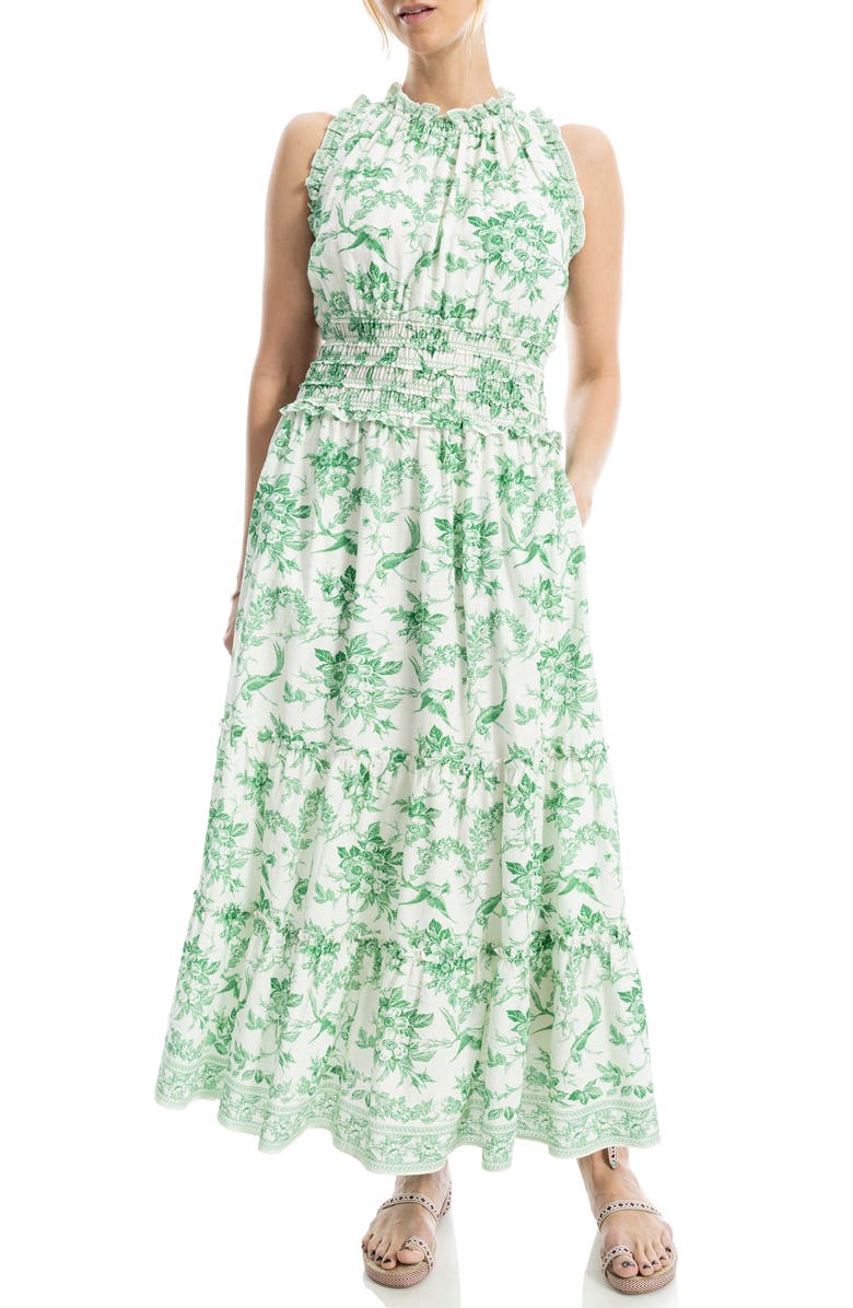 MAX STUDIO Floral Smocked Maxi Dress, Main, color,