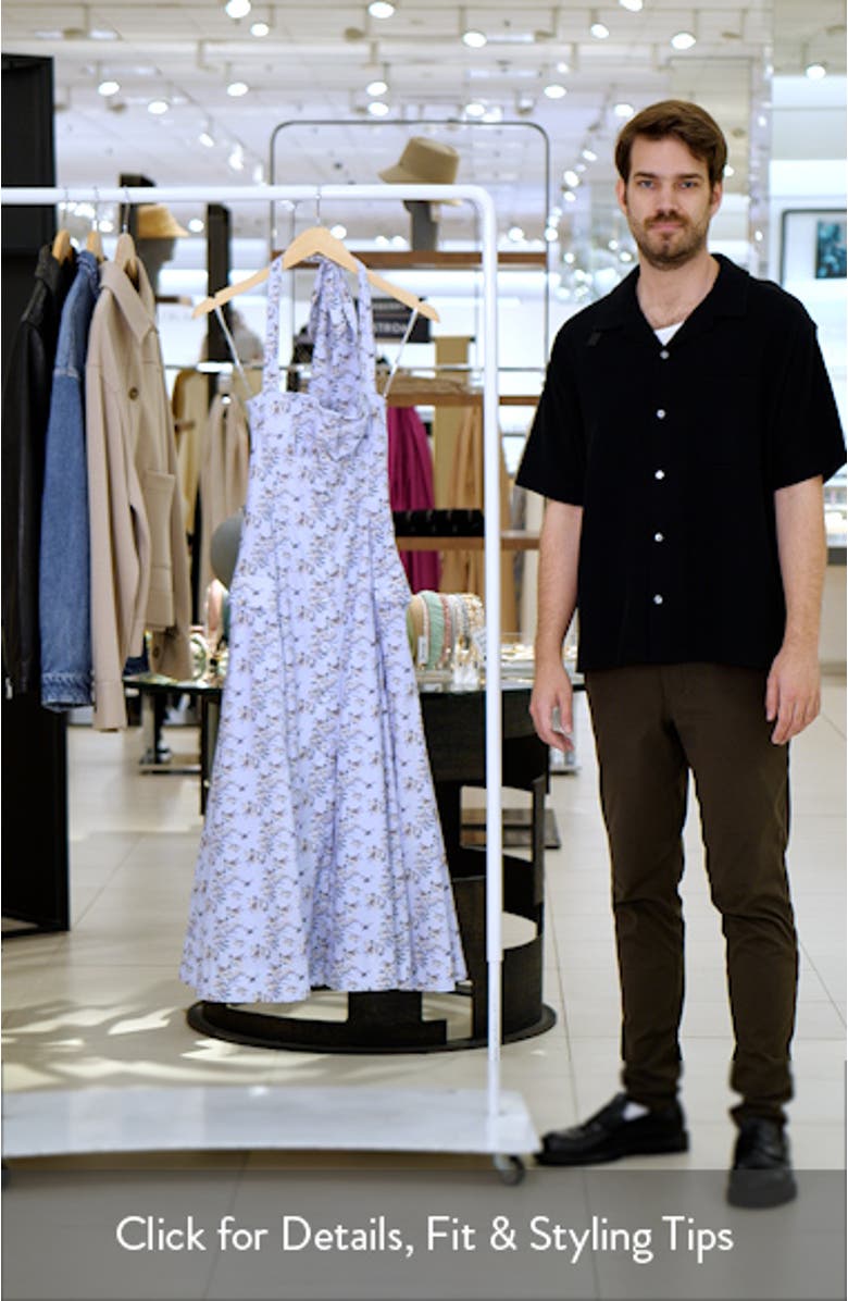 Claudia Floral Halter Midi Dress, sales video thumbnail