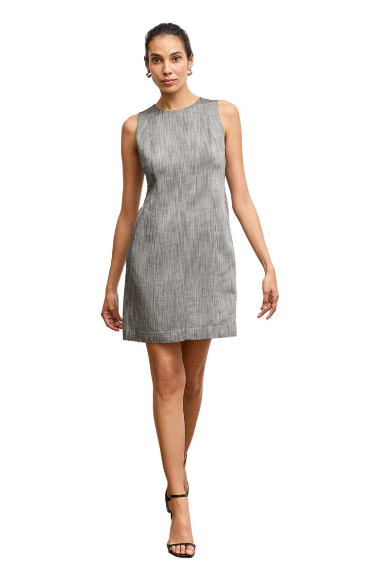 M.M.LaFleur Carolina Shift Dress - Porto Weave, Main, color, Black/White