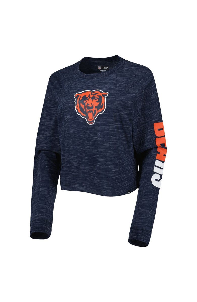 New Era Women's New Era Navy Chicago Bears Crop Long Sleeve T-Shirt, Alternate, color, Navy