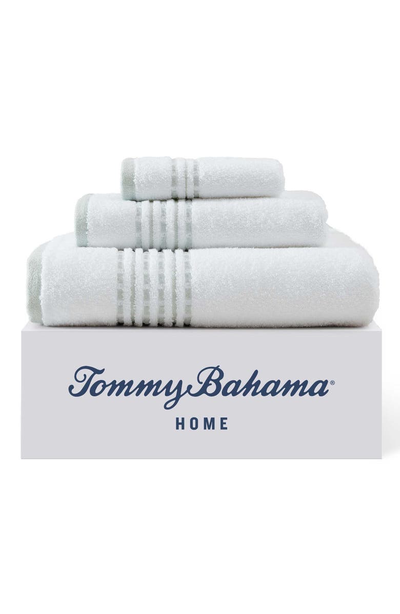 Tommy Bahama Cliff Side 3-Piece Towel Set, Alternate, color, White/ Sage
