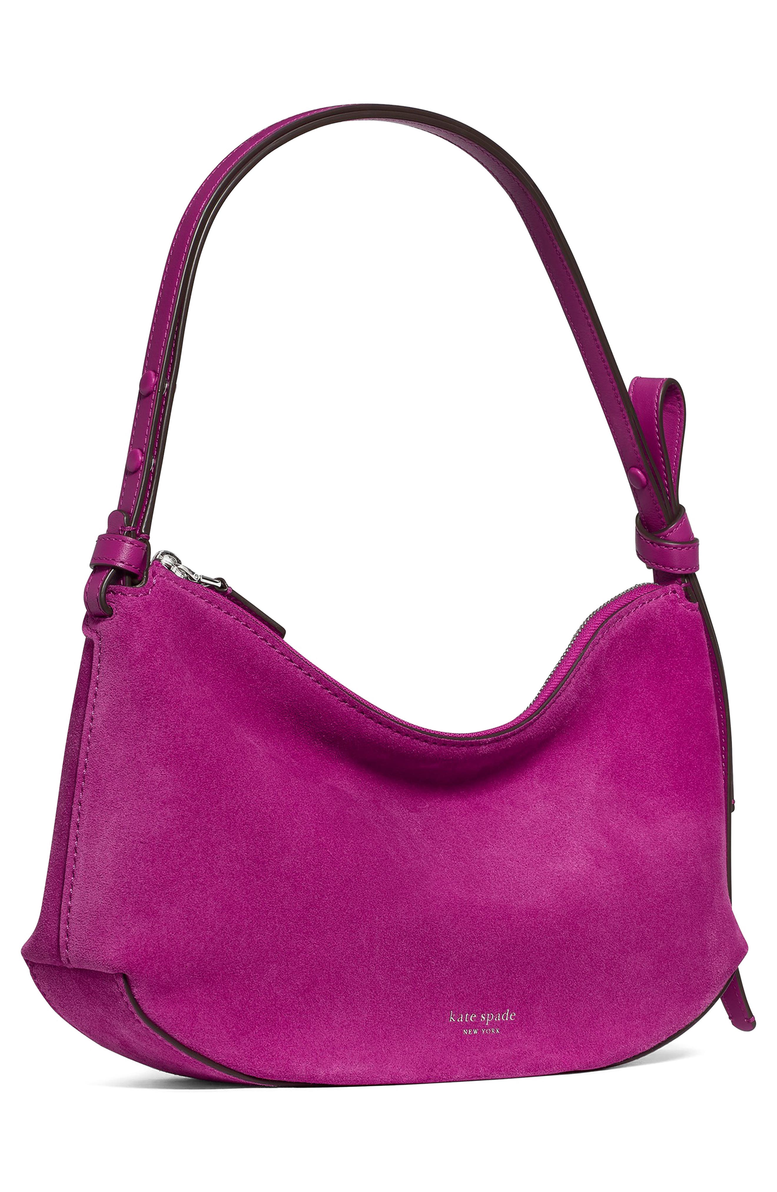 Loop Suede Convertible Shoulder Bag, Alternate, color, BEET