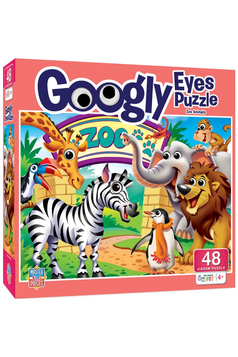 Googly Eyes Zoo Animals 48 Piece Puzzle, Main, color, Multicolor