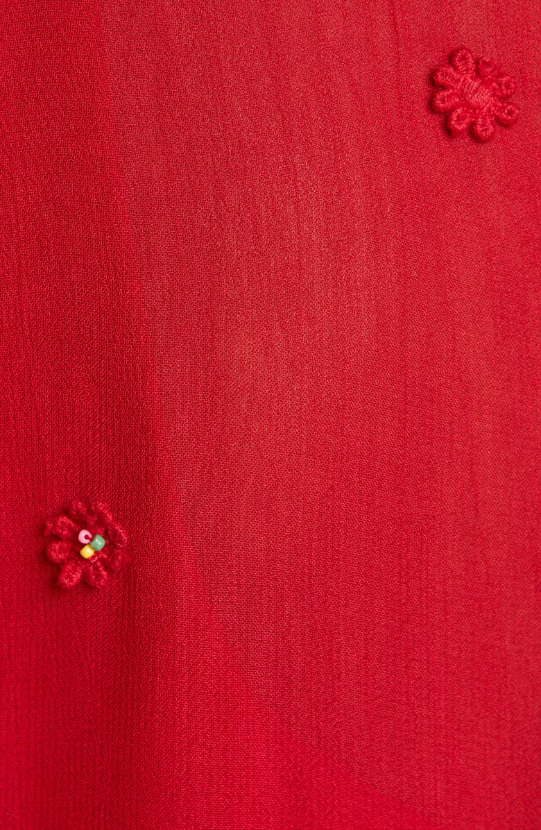 FARM Rio Red Ruffle Long Sleeve Maxi Dress, Alternate, color, 