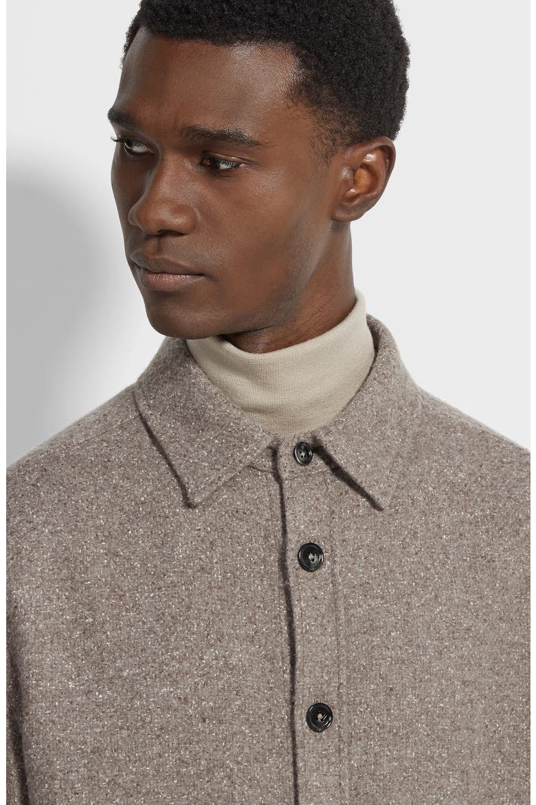 Cashmere & Silk Overshirt, Alternate, color, BROWN