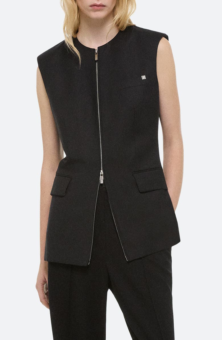 Helmut Lang Zip-Up Wool Vest, Main, color,