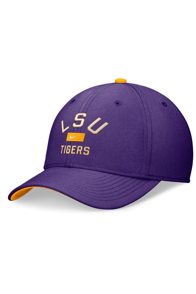 Men's Nike Purple LSU Tigers Primetime Rise Swoosh Flex Hat, Main, color, Purple