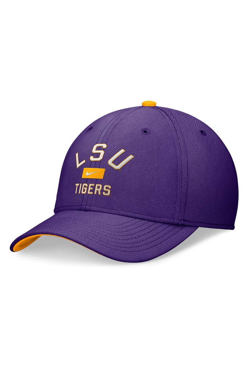 Nike Men's Nike Purple LSU Tigers Primetime Rise Swoosh Flex Hat, Main, color, Purple