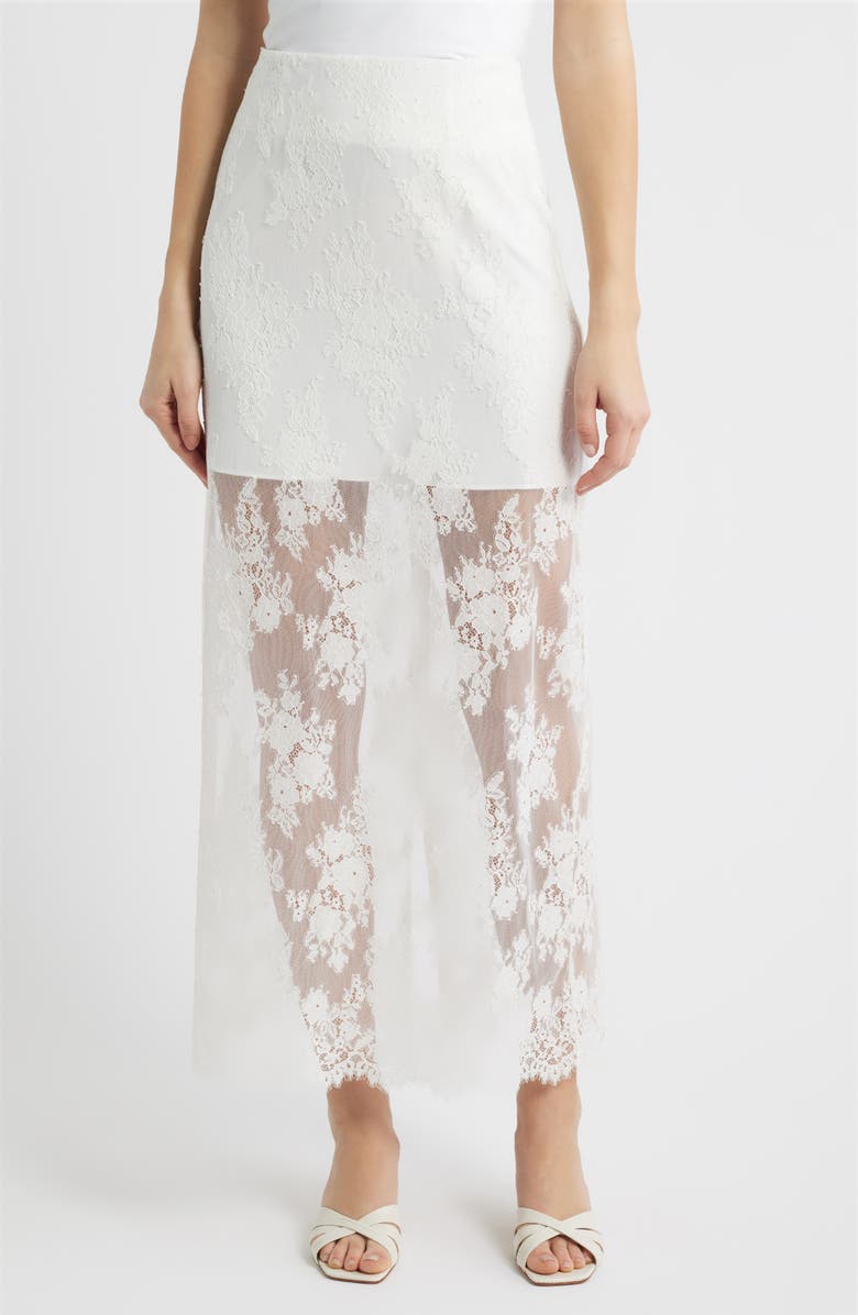 Hill House Home The Olympia Lace Maxi Skirt, Main, color, White
