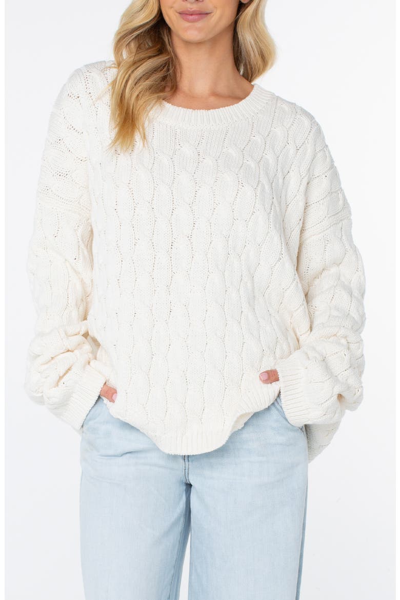 Cold Front Cable Stitch Sweater, Main, color, COCONT MLK