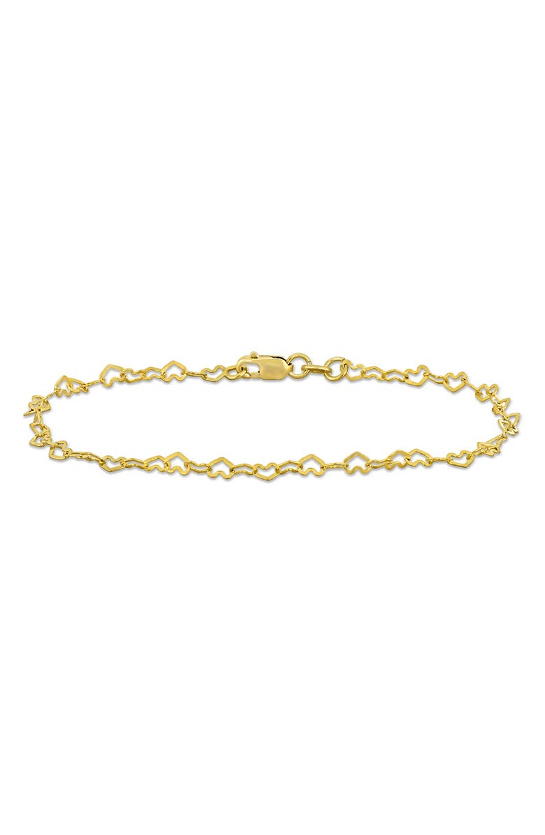 DELMAR 14K Yellow Gold 3mm Heart Link Bracelet, Main, color, 