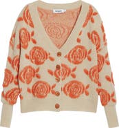Desigual Floral Jacquard V-Neck Cardigan