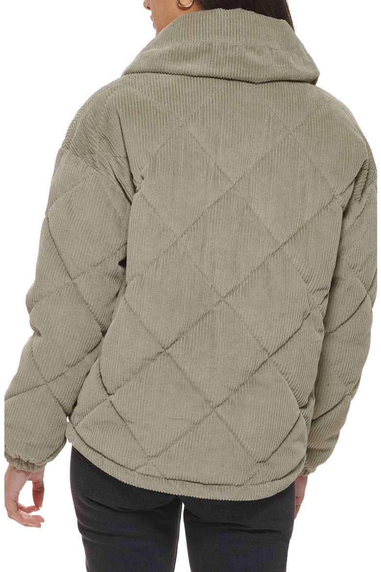 Diamond Quilted Corduroy Puffer Jacket, Alternate, color, WASHED GREEN