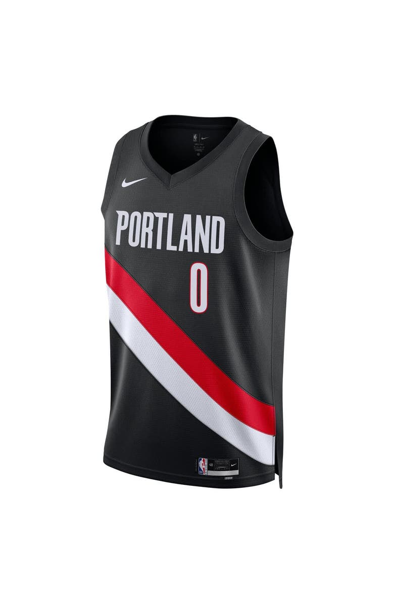 Nike Unisex Nike Damian Lillard Black Portland Trail Blazers Swingman Player Jersey - Icon Edition, Alternate, color, Black
