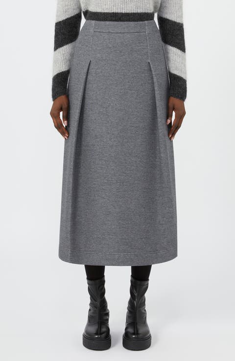 Netto Pleated Jersey Midi Skirt