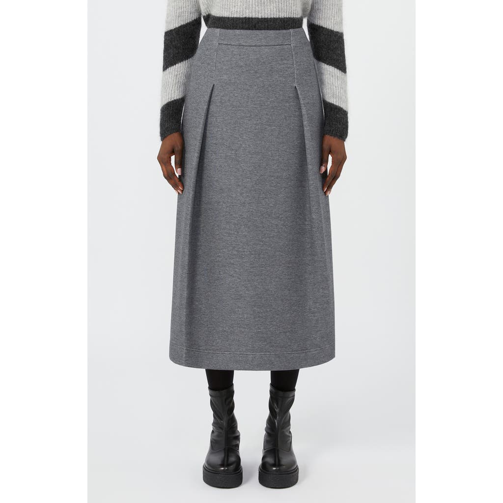 Mm By Max Mara Netto Pleated Jersey Midi Skirt In Gray