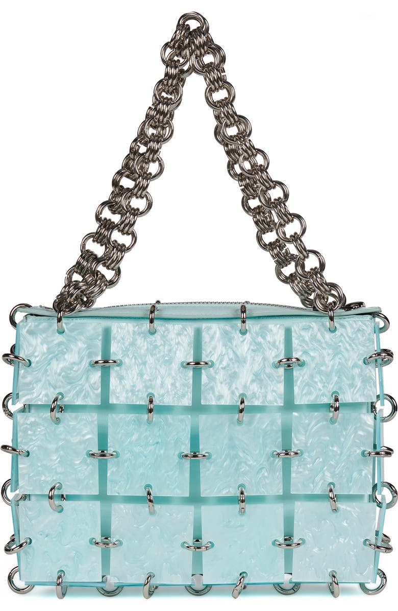 Jeffrey Campbell Les-Filles Shoulder Bag, Main, color, Mint Satin Combo