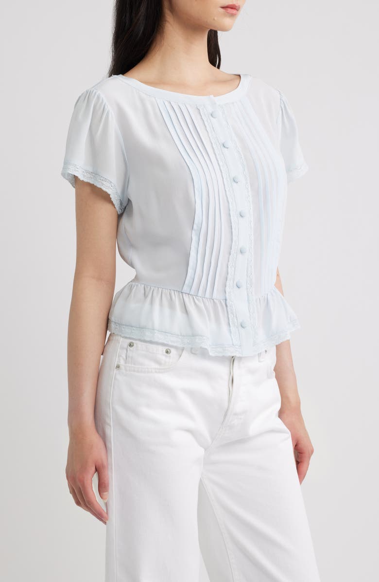 FRAME The Silk Coquette Top, Alternate, color, Sky Blue