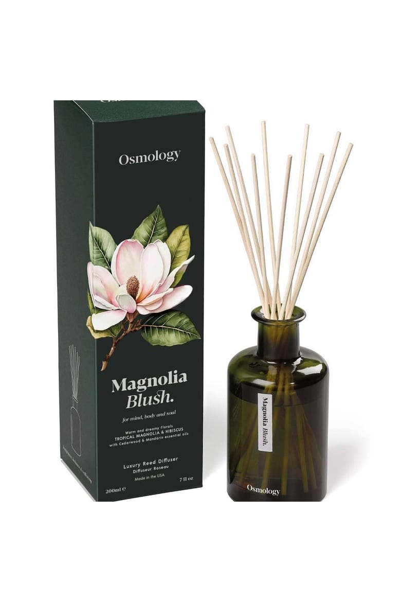 Magnolia Blush Reed Diffuser - Magnolia, Hibiscus, Cedarwood and Mandarin, Main, color, black