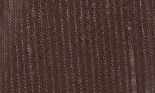 Monse Long Sleeve Sequin Mesh Midi Polo Dress In Brown