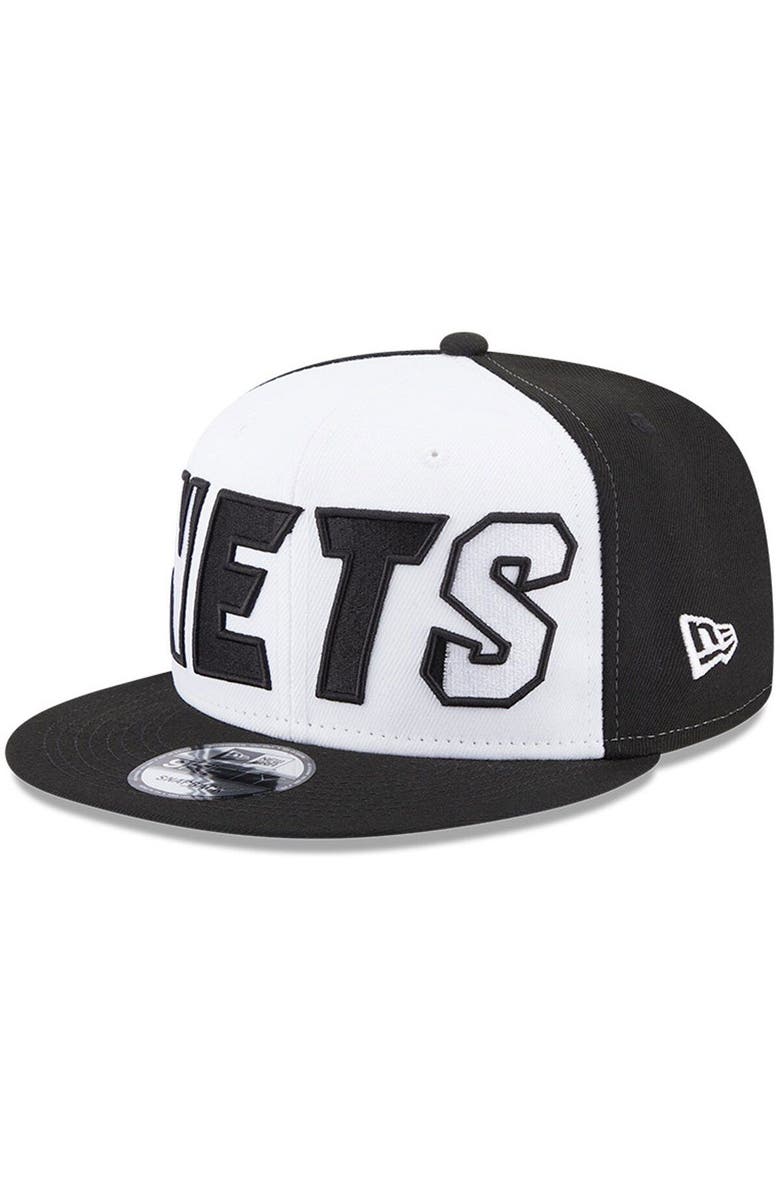 New Era Men's New Era  White/Black Brooklyn Nets Back Half 9FIFTY Snapback Hat, Alternate, color, 
