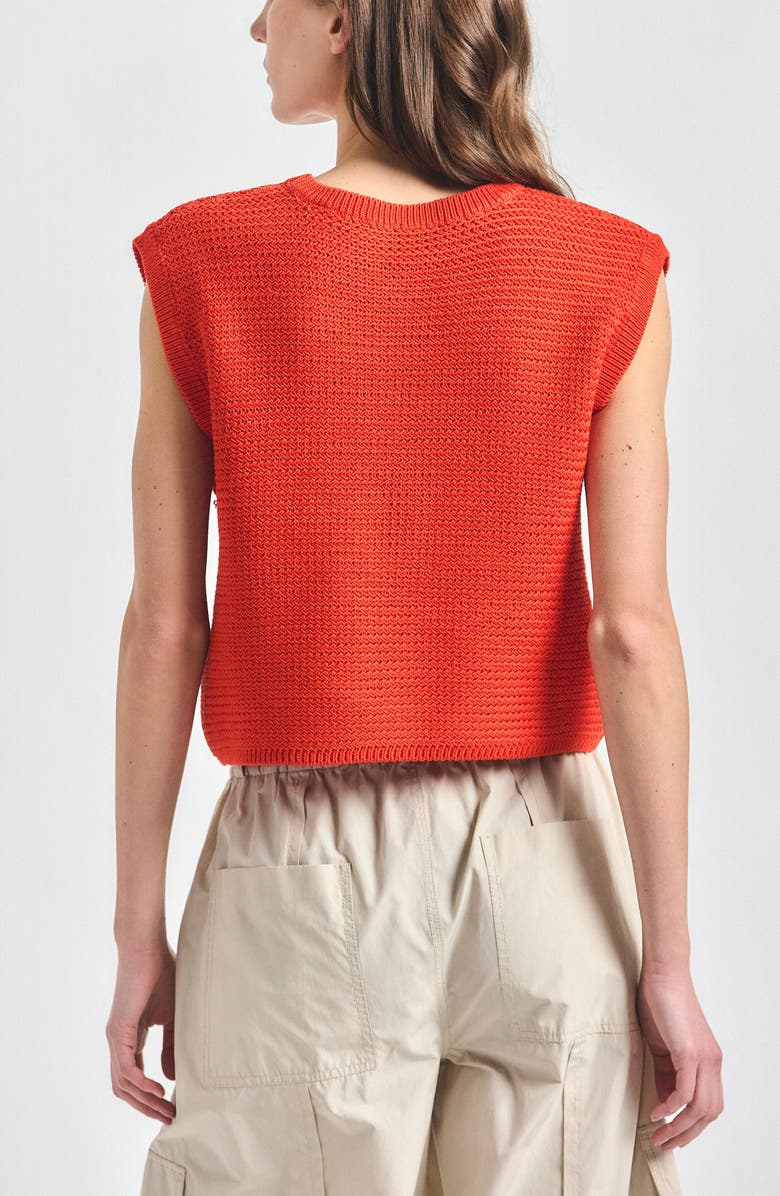 Derek Lam 10 Crosby Vivienne Sweater Vest, Alternate, color, Tangerine Tango