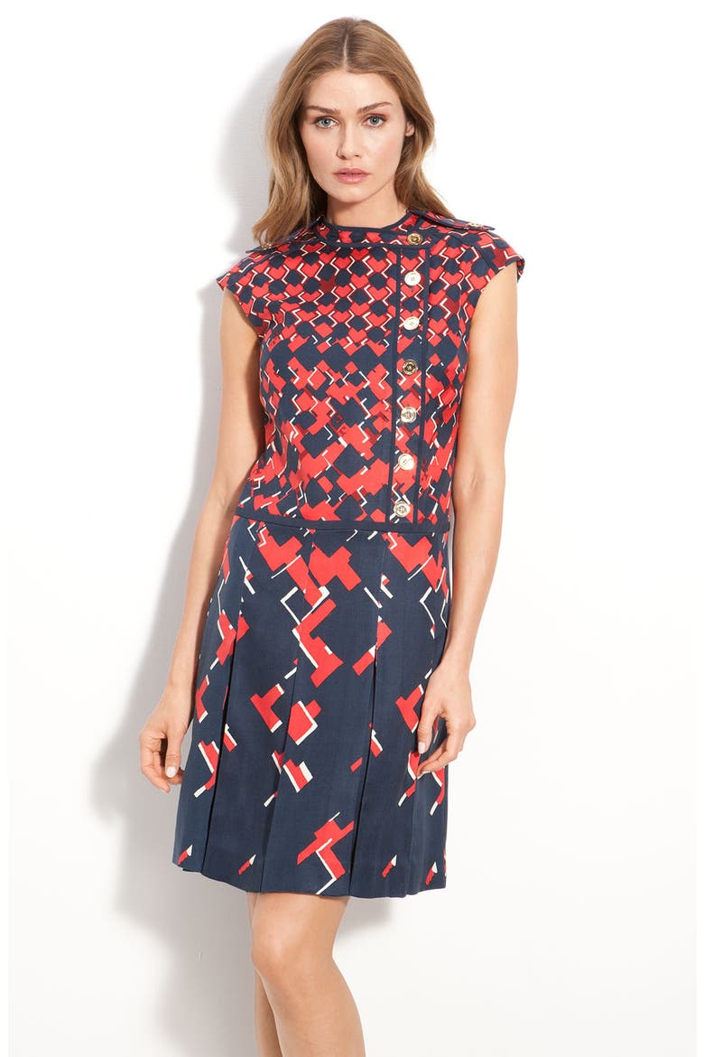 'Truman' Print Silk Dress, Main, color, SANGRIA ROZEL