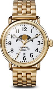 Shinola The Runwell Moon Phase Bracelet Watch, 41mm