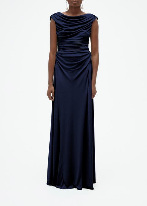 Draped Cowl Jersey Dress