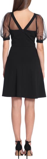 Mesh Illusion Short Sleeve Dress