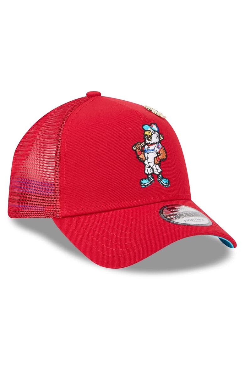 Men's New Era  Red Washington Nationals 2025 Big League Chew A-Frame 9FORTY Adjustable Trucker Hat, Alternate, color, Red
