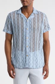 T.R. PREMIUM Modern Fit Textured Camp Shirt