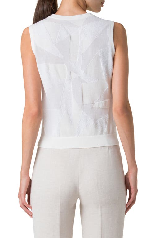 Akris Jacquard Sweater Tank In Ecru