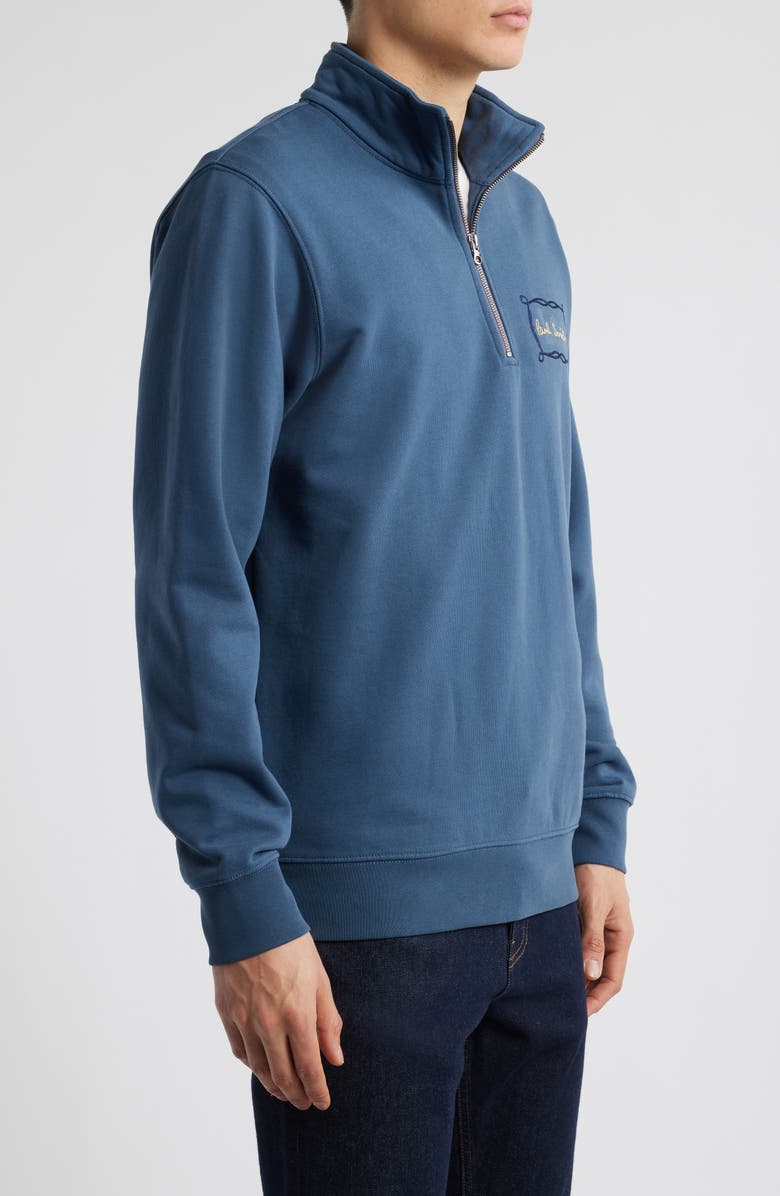 Paul Smith + Lee Half-Zip Cotton Blend Sweatshirt, Alternate, color, Inky Blue