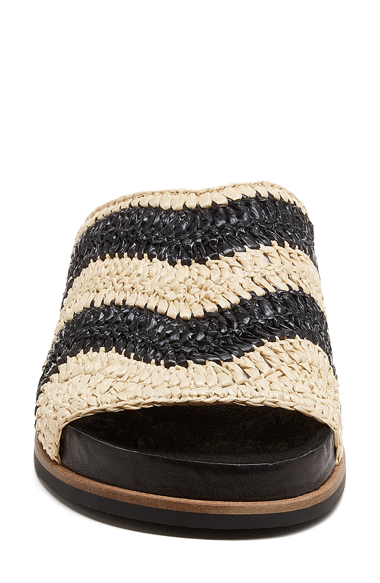Kelsi Dagger Brooklyn Squish Raffia Sandal, Alternate, color, Black/ Natural
