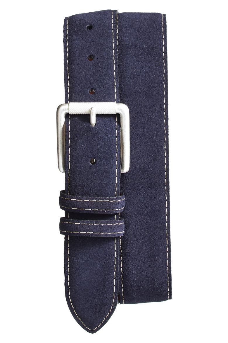 Suede Belt, Alternate, color, NAVY